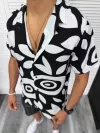 Compleu de vara camasa imprimeu + pantaloni 13234