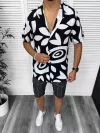 Compleu de vara camasa imprimeu + pantaloni 13234