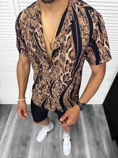 Compleu de vara camasa imprimeu + pantaloni 13235