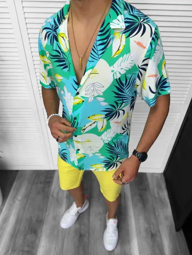 Camasa barbati PREMIUM , maneca scusta, cu imprimeu 13171 P18-4.3