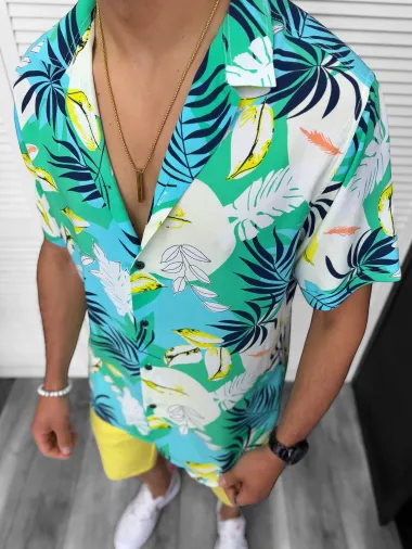 Camasa barbati PREMIUM , maneca scusta, cu imprimeu 13171 P18-4.3