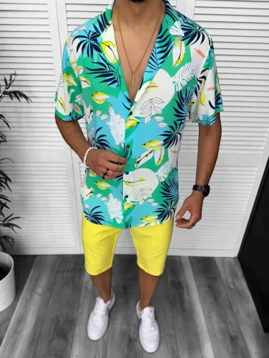 Camasa barbati PREMIUM , maneca scusta, cu imprimeu 13171 P18-4.3