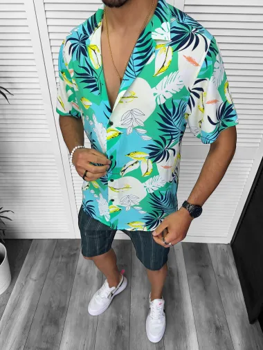 Camasa barbati PREMIUM , maneca scusta, cu imprimeu 13171 P18-4.3