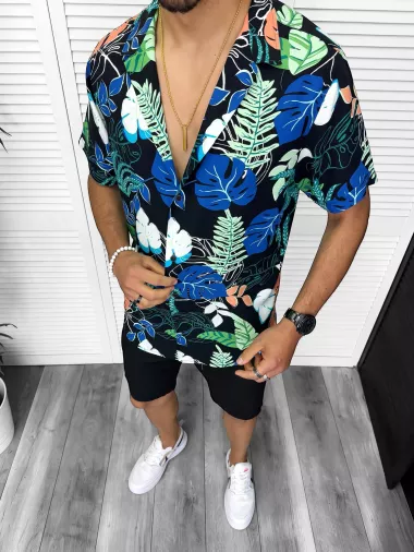 Camasa barbati PREMIUM , maneca scusta, cu imprimeu 13173 D4-3.3