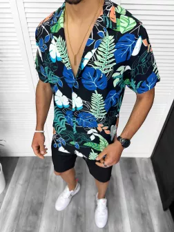 Camasa barbati PREMIUM , maneca scusta, cu imprimeu 13173 D4-3.3