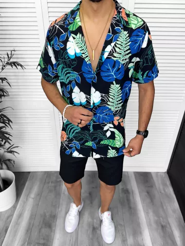 Camasa barbati PREMIUM , maneca scusta, cu imprimeu 13173 D4-3.3