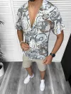 Camasa barbati PREMIUM , maneca scusta, cu imprimeu 13174 D6-3.4