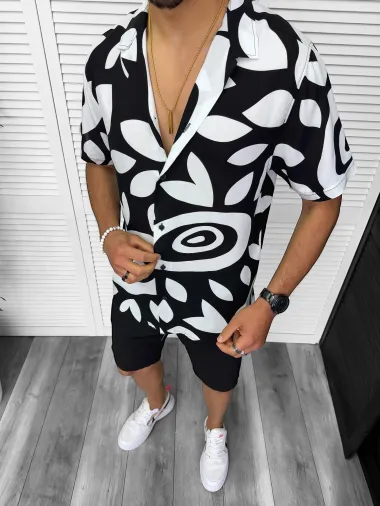 Camasa barbati PREMIUM , maneca scusta, cu imprimeu 13177 D3-5.4