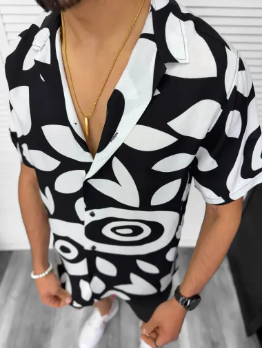 Camasa barbati PREMIUM , maneca scusta, cu imprimeu 13177 D3-5.4