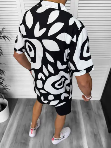 Camasa barbati PREMIUM , maneca scusta, cu imprimeu 13177 D3-5.4