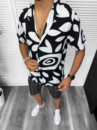 Camasa barbati PREMIUM , maneca scusta, cu imprimeu 13177 D3-5.4