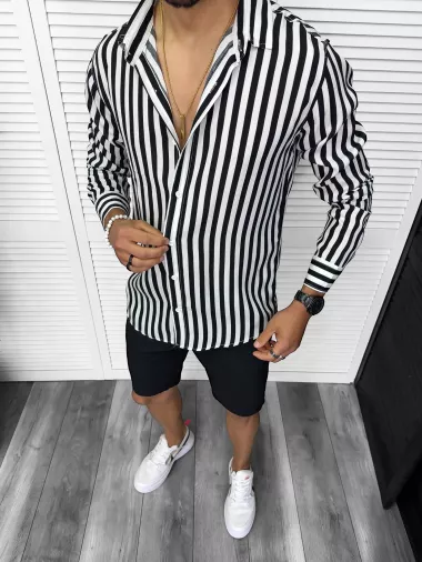 Compleu de vara camasa dungi + pantaloni 13213