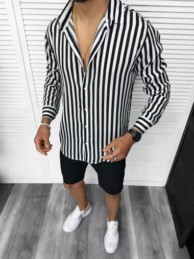 Compleu de vara camasa dungi + pantaloni 13213