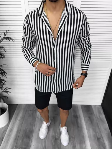 Compleu de vara camasa dungi + pantaloni 13213