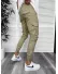 Pantaloni de trening cargo, kaki, conici 3157 O3-1.1