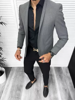 Costum barbati slim fit sacou, pantaloni camasa 13199