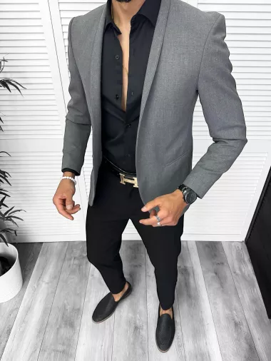 Costum barbati slim fit sacou, pantaloni camasa 13199