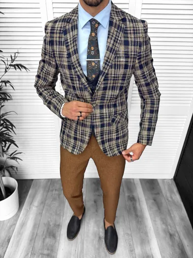 Costum barbati slim fit sacou, pantaloni, vesta, cravata, batista 13200