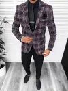 Costum barbati slim fit sacou, pantaloni, vesta, cravata, batista 13201