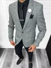 Costum barbati slim fit sacou, pantaloni, vesta, cravata, batista 13203