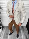 Costum barbati slim fit sacou, pantaloni, vesta, cravata, batista 13205