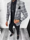 Costum barbati slim fit sacou, pantaloni, vesta, cravata, batista 13207