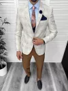 Costum barbati slim fit sacou, pantaloni, vesta, cravata, batista 13208