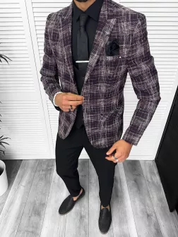 Sacou barbati slim fit grena 13197
