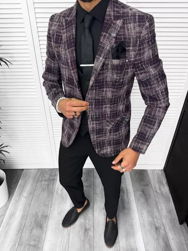 Sacou barbati slim fit grena 13197 111-2*