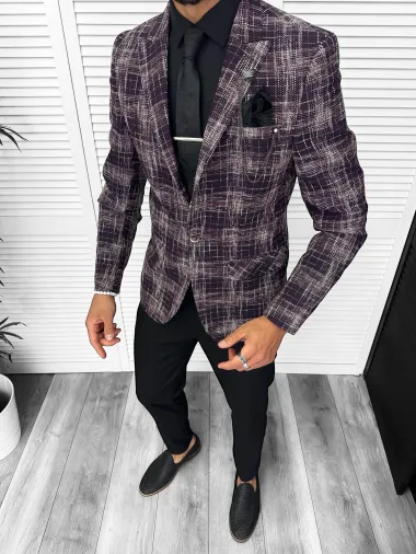 Sacou barbati slim fit grena 13197 111-3