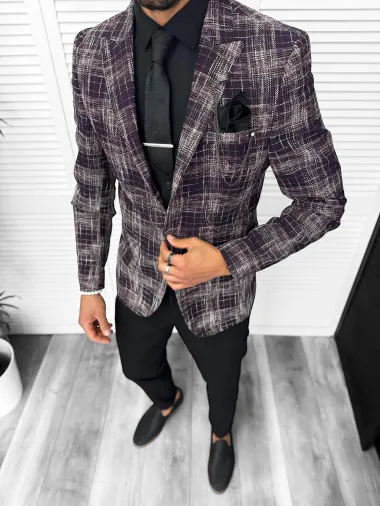 Sacou barbati slim fit grena 13197 111-3