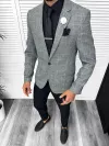 Sacou barbati slim fit gri 13198