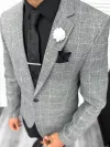 Sacou barbati slim fit gri 13198