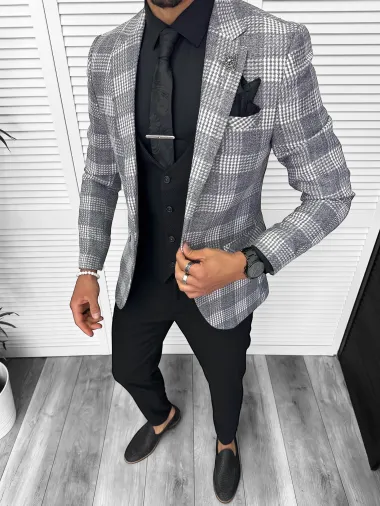 Sacou barbati slim fit gri 3094 P18-5.1