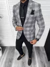 Sacou barbati slim fit gri 3094