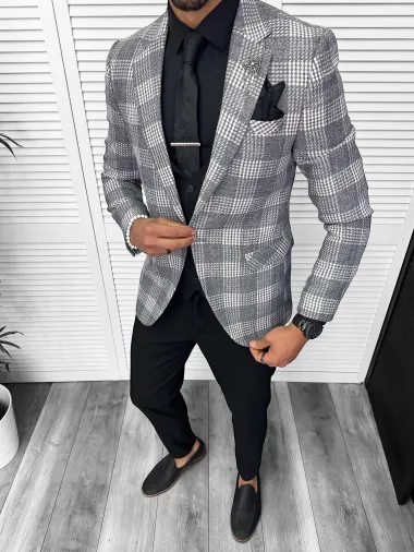 Sacou barbati slim fit gri 3094 P18-5.1