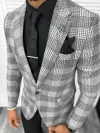 Sacou barbati slim fit gri 3094
