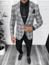 Sacou barbati slim fit gri 3094