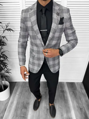 Sacou barbati slim fit gri 3094 P18-5.1