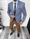 Sacou barbati slim fit cu dungi 3131