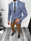 Sacou barbati slim fit cu dungi 3131