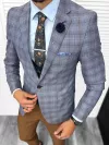 Sacou barbati slim fit in carouri 678