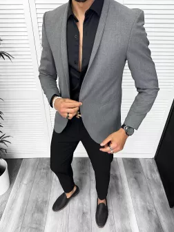 Sacou barbati slim fit gri CK023