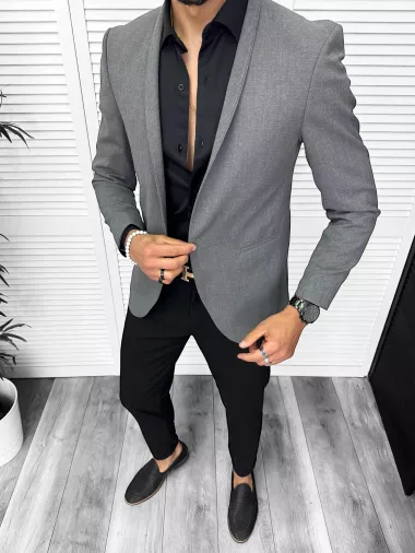 Sacou barbati slim fit gri CK023