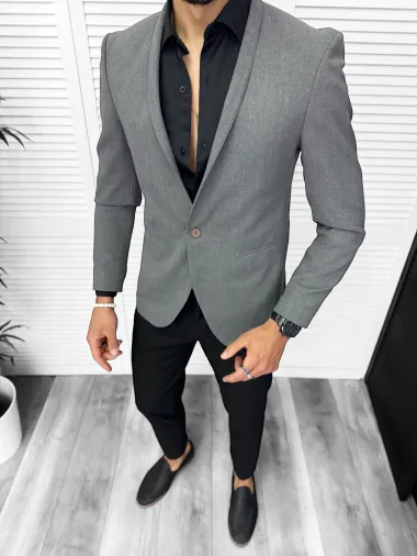 Sacou barbati slim fit gri CK023 P18-4.1