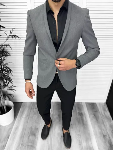 Sacou barbati slim fit gri CK023 P18-4.1