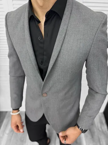 Sacou barbati slim fit gri CK023 P18-4.1