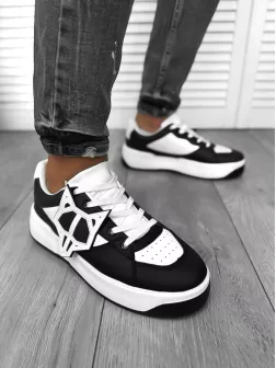 Adidasi barbati casual, albi cu negru 080 Adidasi barbati casual, albi cu negru 080