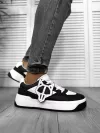 Adidasi barbati casual , albi cu negru 080