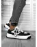 Adidasi barbati casual, albi cu negru 080